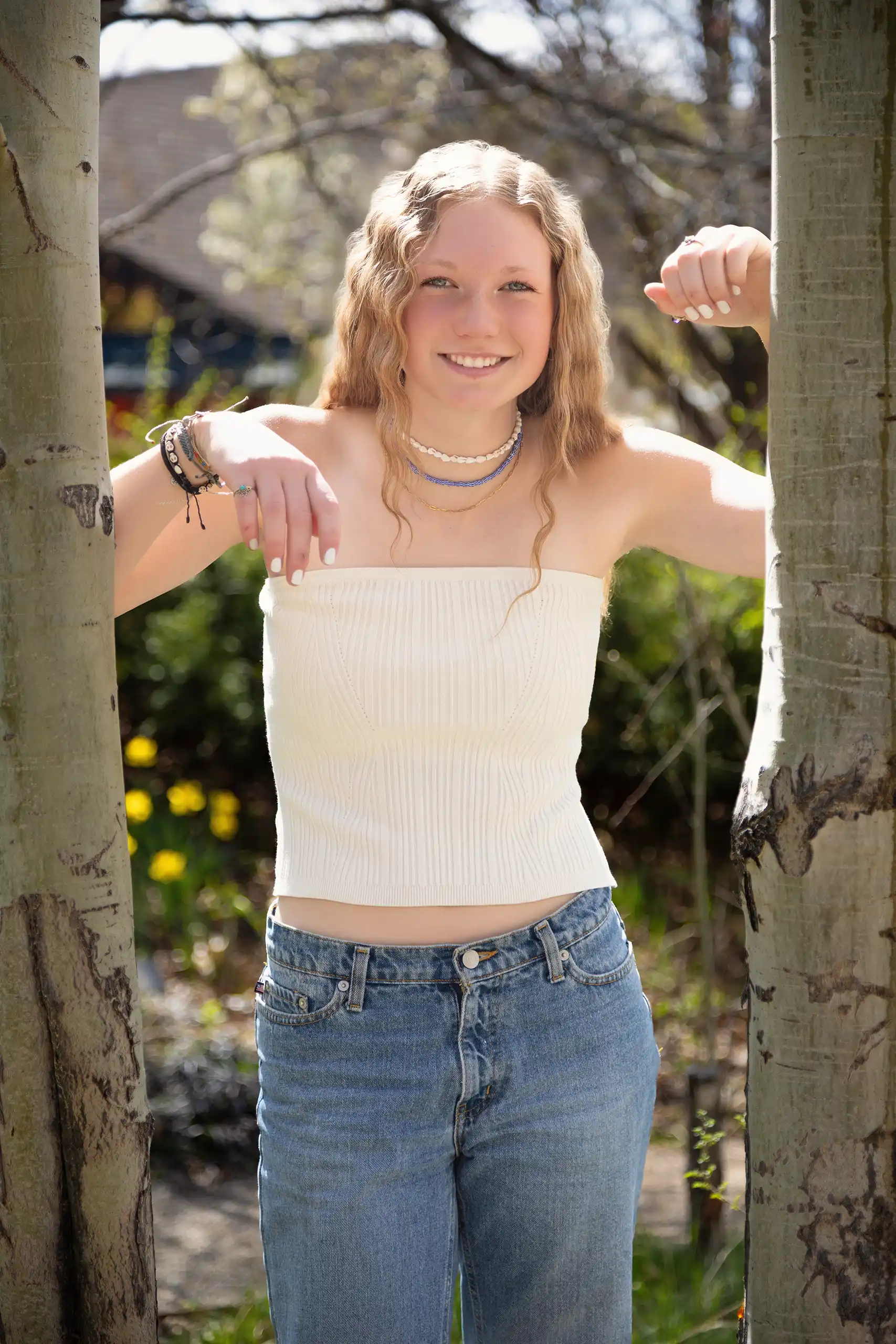 Female senior photo taken Outdoor at Botanical Gardens Ogden UT